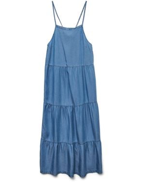 Vero Moda Vmfleur Sl 7/8 Layer Dress Ga - Blau