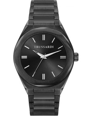 Trussardi Orologio Analogico al Quarzo Adulti con Cinturino in Acciaio Inossidabile R2453156005 - Nero