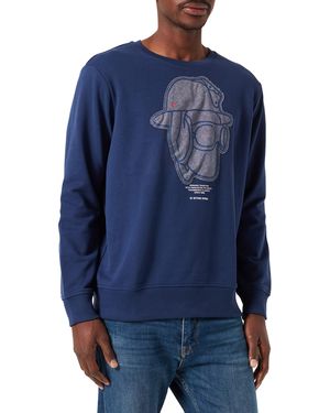 G-Star Graphic 10 Core Ronde Hals Sweatshirt - Blauw