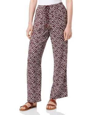 Women'secret Pantalón Largo Capri Estampado Naranja Informales - Rojo