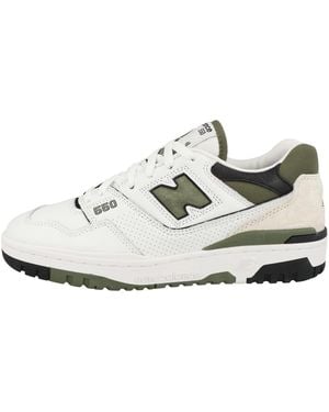 New Balance 550, Sneaker Uomo, White Dark Olivine Black Bb550dob, 37 EU - Bianco