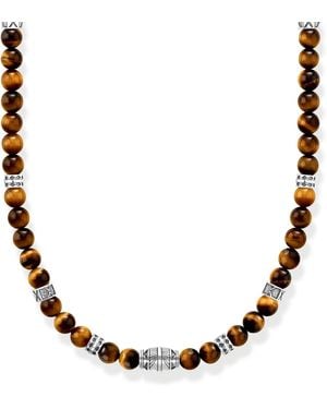Thomas Sabo E Chaîne oeil-de-tigre Argent Sterling 925 - Marron