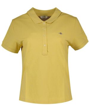 GANT Slim Sheild Cap Sleeve Pique Polo - Yellow