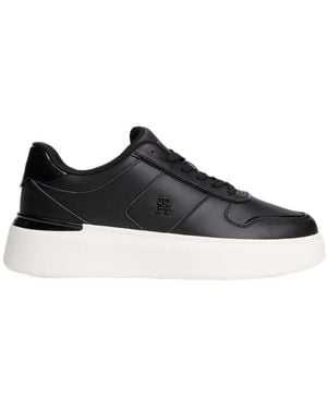 Tommy Hilfiger Patent Platform Trainers - Black