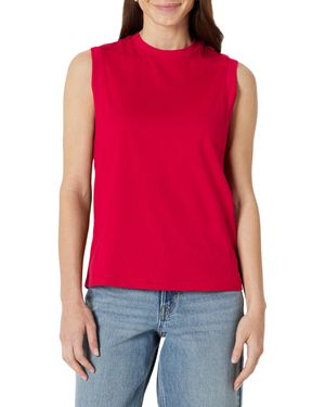 Amazon Essentials Women's (demi's Pick) Relaxed-fit Cotton Muscle Tee, Red, M