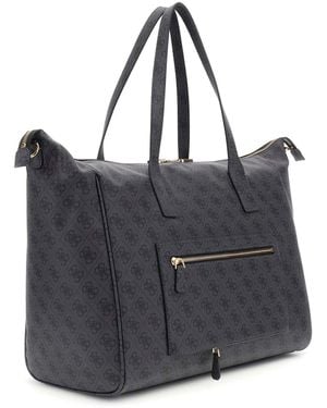Guess Borsa da viaggio con scomparto per laptop Latona Carryon Large Tote Coal Logo grigio scuro - Nero