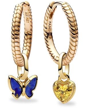 PANDORA Schmuckset Creolen Schmetterling und Herz Goldfarben 28909 - Mettallic
