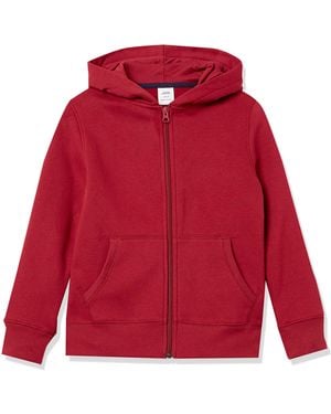 Amazon Essentials Sudadera de Forro Polar con Capucha y Cremallera Niño - Rojo