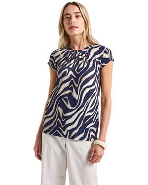 Street One Gemustertes Jersey-Shirt - Blau