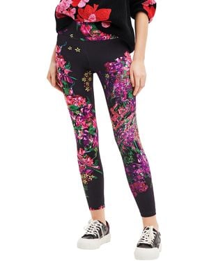 Desigual Leggings_Flowers - Rot