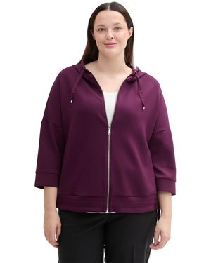 Tom Tailor 1043759 Plussize Sweatjacke mit Kapuze - Lila