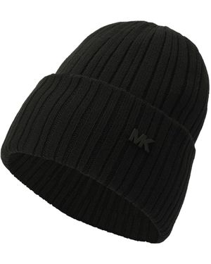 Michael Kors Variagated Rib Cuff Hat Beanie - Black