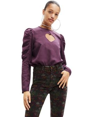 Desigual Blusa de ga Larga Camiseta - Morado