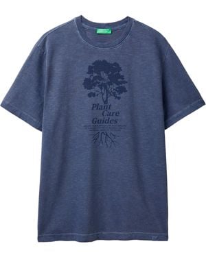 Benetton 3f98u109r T-shirt - Blue