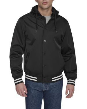 Champion Lightweight Varsity Jacket With Jersey Hood - Black