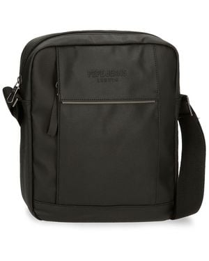 Pepe Jeans Dortmund Shoulder Bag Laptop Grey 23x27x7 Cm Cotton,polyester And Pu. 4,35l By Joumma Bags - Black