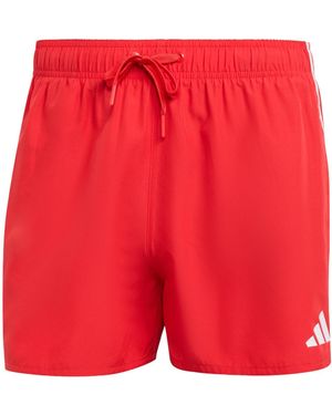 adidas Hombre 3 Stripes Swim Shorts 3 Inch - Rood