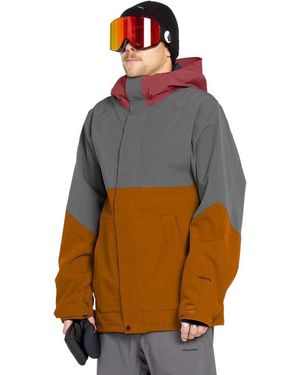 Volcom Brighton Hooded Snowboard Ski Winter Jacket - Gray