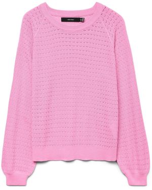 Vero Moda Vmnewlexsun New Stitchy O-neck Pull. Ga - Pink