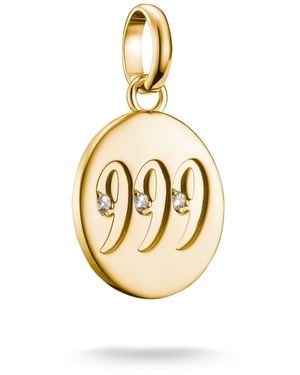 Thomas Sabo Charm Club Connect Cc1256-414-14 18ct Gold Plated 999 Sterling Silver Recycled Angel Pendant - Metallic