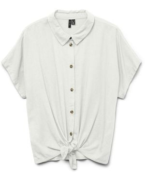 Vero Moda Vmthea Ss Tie Shirt WVN Noos - Weiß