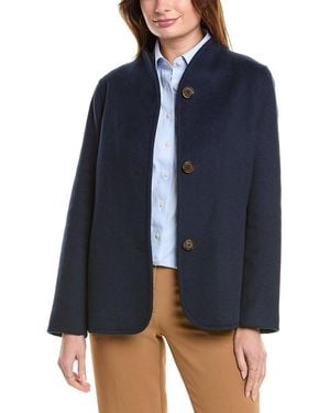 Brooks Brothers Wool Blend Double Face Brushed Coat - Blue