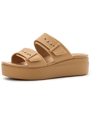 Crocs™ , Brooklyn Buckle Low Wedge, Umber, 4 Uk - Brown
