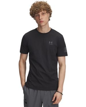Under Armour Freedom Flag Short Sleeve T Shirt, - Black