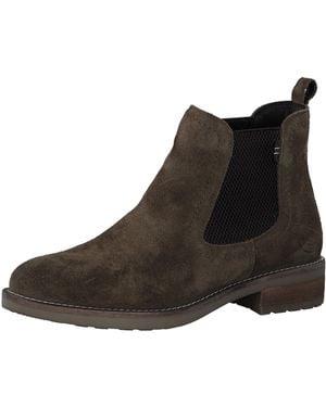 S.oliver Chelsea Boots aus Leder mit Blockabsatz - Braun