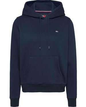 Tommy Hilfiger Donna Felpa con Cappuccio Flag Regular Fit - Blu