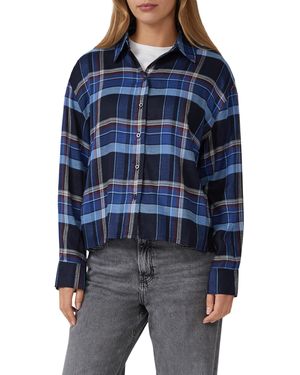 S.oliver Hemdbluse im Relaxed Fit mit Raffung am Rücken - Blau