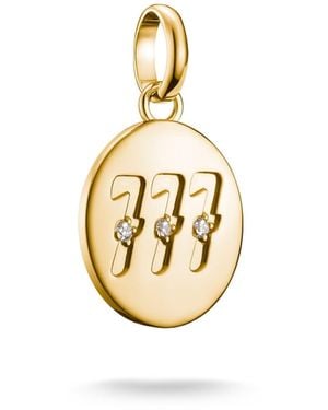 Thomas Sabo Charm Club Connect Cc1254-414-14 Angel Number 777 Pendant With 18 Carat Gold Stones Recycled 925 Silver - Metallic