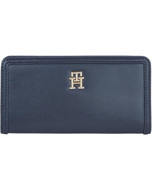 Tommy Hilfiger Th Monotype Grote Slanke Portemonnee - Zwart