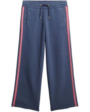 Superdry Athletic Essentials Straight Leg Logo Jogging Bottoms - Blue