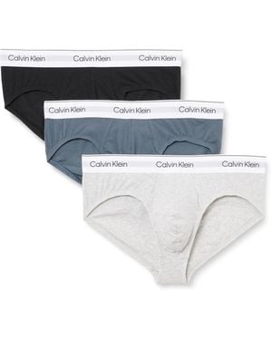 Calvin Klein , , Hip Brief 3Pk 000NB3962A, Grey - Bianco