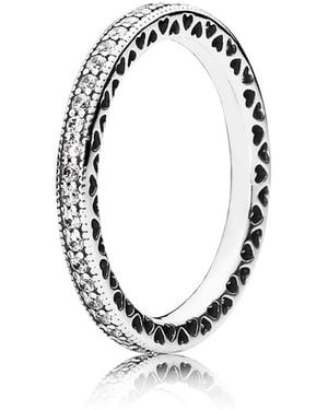 PANDORA Sparkling Wishbone Ring mit 14 Karat rosévergoldete Metalllegierung und Cubic Zirkonia Steinen Timeless Collection - Mehrfarbig