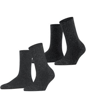 Esprit Shimmer Multipack W So Cotton Patterned 2 Pairs Socks - Black