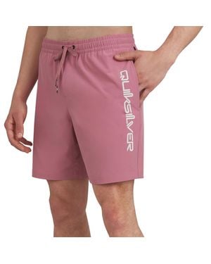 Quiksilver Swimwear Regular Fit Stretchable Comfort Liner Swim Trunks - Pink