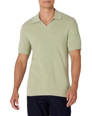 Amazon Essentials Regular-Fit-Polo-Pullover aus Strick mit kurzen Ärmeln - Grün
