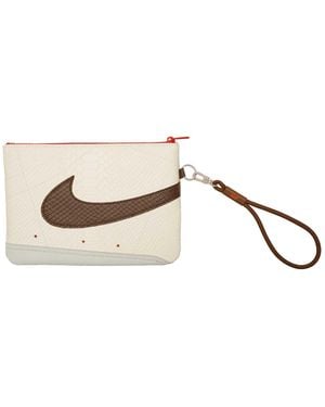 Nike Icon Blazer Wristlet Large Document Wallet Clutch Bag With Strap Ivory Skin - Natural