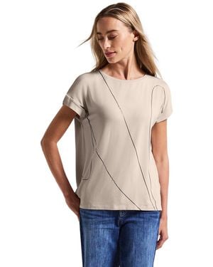 Street One 3227730 Shirt mit feinen Linien - Grau
