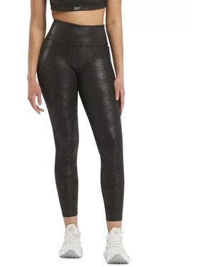 Reebok Lux Faux Leather High Rise Tight - Black