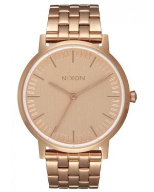 Nixon The Porter S Analogue Quartz Watch With Stainless Steel Gold Plated Bracelet A1198897 - Metallic