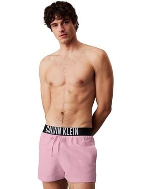 Calvin Klein 's Short Swim Shorts With Logo Waistband - Multicolour