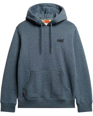 Superdry Essential Hoodie mit Logo Verbrannt Blaugrün Gesprenkelt XL