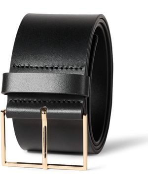 Amazon Essentials Wide Leather Belt - Black