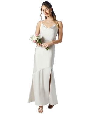 Coast Cowl Neck Satin Slip Maxi Bridesmaids Dress - White