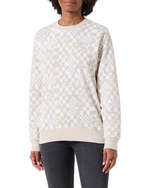 Vans Decco Checker Crew Fleece-B Sudadera - Blanco