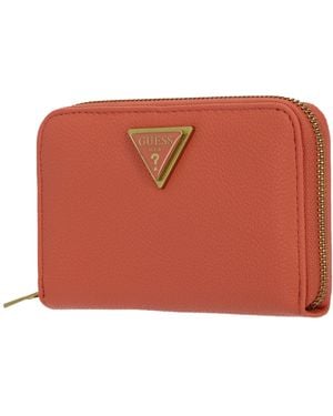 Guess Cosette Zip Around Wallet Orange - Red