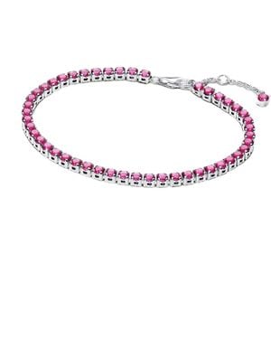 PANDORA Funkelndes Rosafarbenes Tennisarmband aus Sterling-Silber - Mehrfarbig